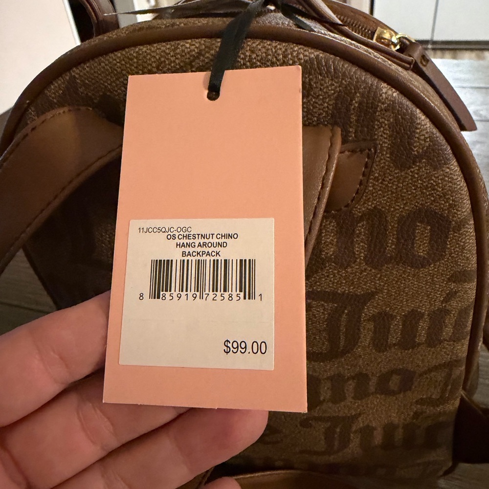 Juicy Couture Hang Around Mini Backpack Chestnut Chino Logo 11JCC5QJC-OGC NEW - Picture 6 of 7